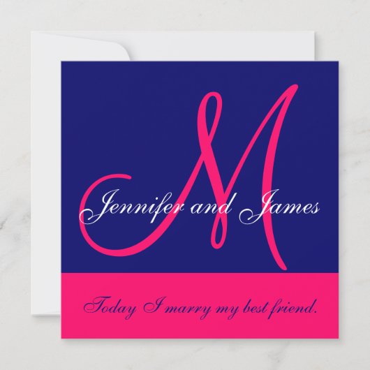 Monogramme de faire-part de mariage indiquant la (Devant)