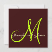 Monogramme de Faire-part de mariage vert crème Bro (Devant)