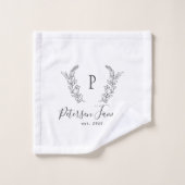 monogramme de famille rustique et nom personnalisé (Gant de toilette)