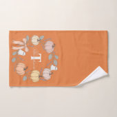 Monogramme de fantôme de citrouille mignon effraya (Serviette à main)