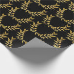 Monogramme de feuille d'or noir Élégant Mariage ch<br><div class="desc">Beau noir avec des accents de parties scintillant feuille d'or papier d'emballage qui est chic et oh si élégant. Faux or. Une élégance simple à son meilleur. Minimaliste et moderne.</div>