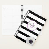 Monogramme de fleur noire et de fleur de vent pers (Devant avec enveloppe)