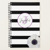 Monogramme de fleur noire et de fleur de vent pers (Devant)