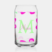 monogramme de fleur rose ajouter nom lettre feuill (Verso)