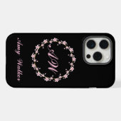 Monogramme de fleurs de cerisier rose (Verso Horizontal)