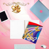 Monogramme de fleurs de papillon d'or Liquified Ab