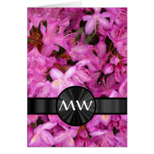 monogramme de fleurs de Rhododendron rose