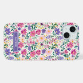 Monogramme de fleurs ditsy rose et violet (Verso Horizontal)