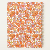 Monogramme de fleurs rétro groovy orange (Dos)