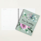 Monogramme de fleurs violettes WEDDING PLANNER Nou (Devant avec enveloppe)
