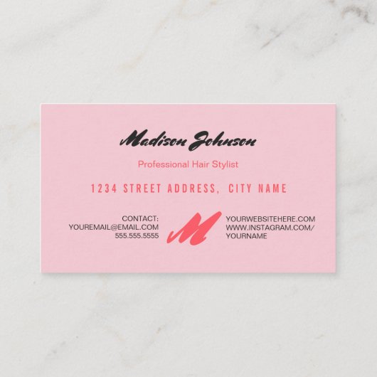 Monogramme de fruits tropicaux sur mesure | CARTE (Dos)