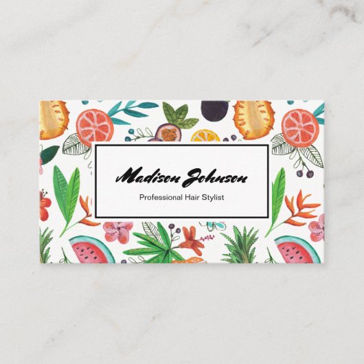 Monogramme de fruits tropicaux sur mesure | CARTE (Devant)