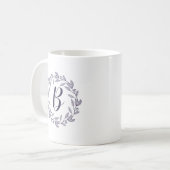 Monogramme de germe violet / Logo Mug de café (Devant gauche)