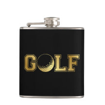 Monogramme de golf de l'homme Flacon noir et or