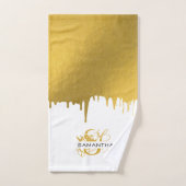 Monogramme de gouttes métalliques or tendance (Serviette à main)