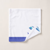 Monogramme de grenouille d'arbre bleu moderne Nom  (Gant de toilette)