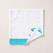 Monogramme de grenouille Turquoise moderne Nom ini (Gant de toilette)