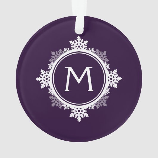 Monogramme de guirlande de flocon de neige dans (dos)