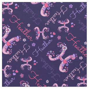 Monogramme de H et tissu nommé personnalisé de