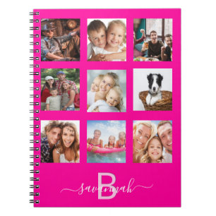 Monogramme de journal rose vif en collage photo pe