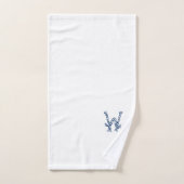 Monogramme de la corde à voile blanche marine naut (Serviette à main)