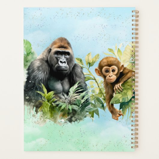 Monogramme de la jungle de chimpanzé de gorille pe (Dos)