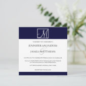 Monogramme de la marine de luxe Faire-part de mari (Debout devant)