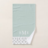 Monogramme de la pinte et des trellis gris | Coule (Serviette à main)