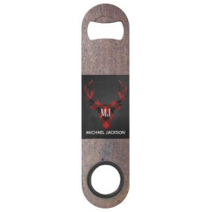 Monogramme de la tête de cerf de Buffalo rouge