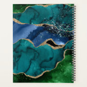 Monogramme de l'agate pailletée sarcelle, verte et (Dos)