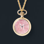 Monogramme de l'aquarelle<br><div class="desc">Aquarelle rose Monogrammed Watch. Monogramme et montre (style et couleur) sont personnalisables.</div>