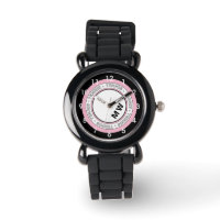 Monogramme de l'enfant Tennis Text Circle Montre r