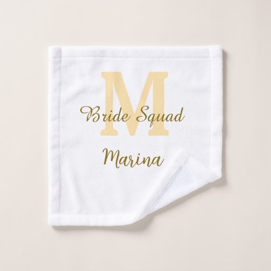 Monogramme de l'équipe de la mariée simple shower  (Gant de toilette)