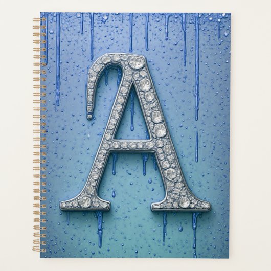 Monogramme de lettre A en diamant de luxe avec cou (Devant)
