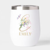 Monogramme de lettre E en écriture dorée nom perso (Arrière)