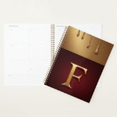 Monogramme de lettre F dorée avec métal qui coule (Devant avec enveloppe)