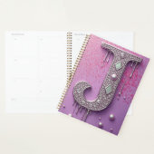 Monogramme de lettre J en diamant de luxe avec cou (Devant avec enveloppe)