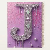 Monogramme de lettre J en diamant de luxe avec cou (Dos)