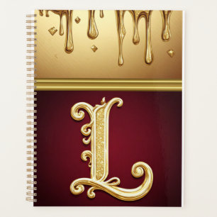 Monogramme de lettre L pailleté avec liquide qui c