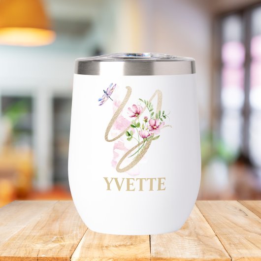 Monogramme de lettre Y en écriture dorée nom perso