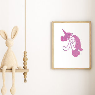Monogramme de Licorne K Affiche