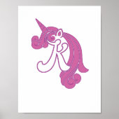 Monogramme de Licorne K Affiche (Devant)
