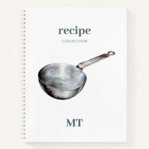 Monogramme de livre de recettes de poêle vintage