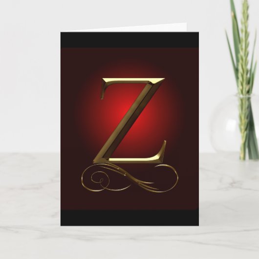 Monogramme de l'or "Z" de VIP en rouge et le noir (Devant)