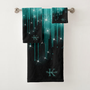 Monogramme de lumière en cascade ID Turquoise789
