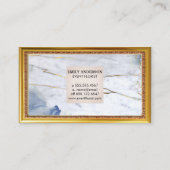 Monogramme de marbre | Carte de visite à cadre ant (Dos)