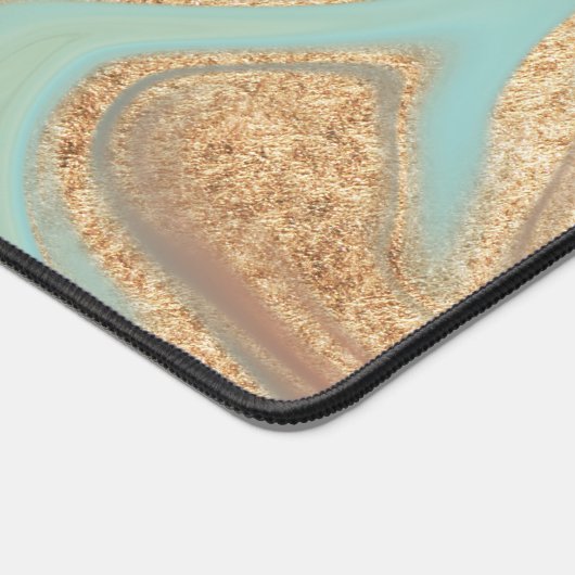 Monogramme de marbre vert jaune d'or Aqua (Coin)