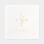 Monogramme de mariage botanique simple en or (Recto)
