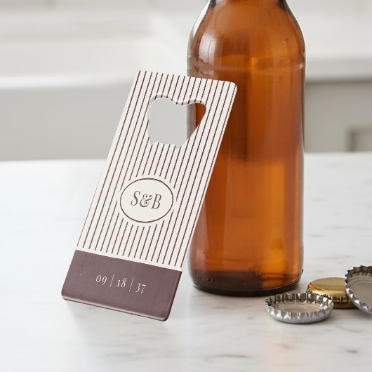 Monogramme de mariage classique à rayures fines bo