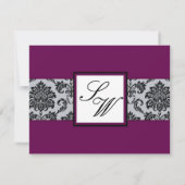 Monogramme de mariage de morceau Damas RSVP (Dos)